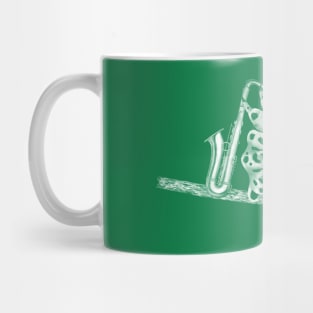 Caterpillar Playing Saxophone Mug